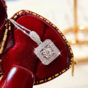 💎925 Silver Plated Round Cut CZ Choker Necklace for Women, MARR9322